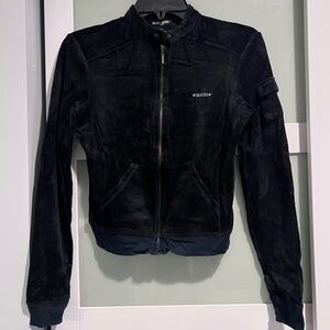 Y2K guess velvet zip up size small